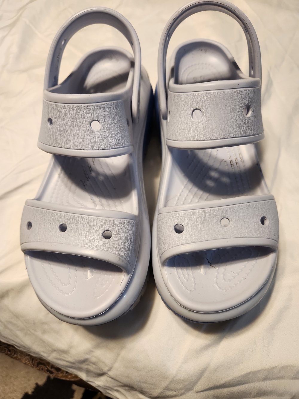 CROCS White Platform Sandal with Dual Straps